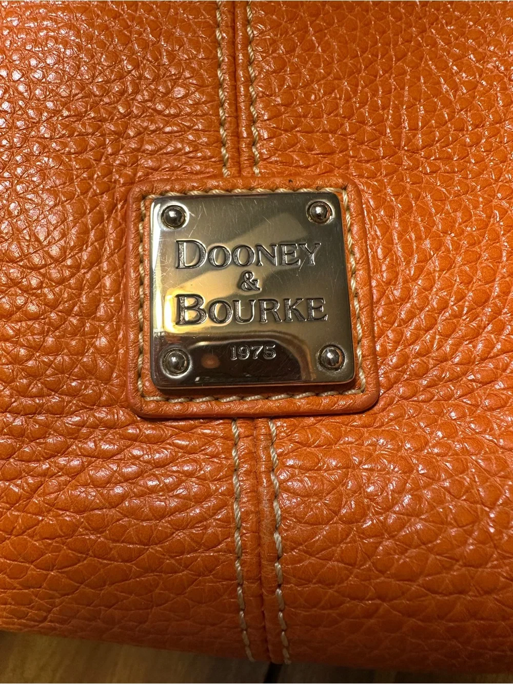 Dooney & Bourke Pebbled Leather Hobo Shoulder Bag in Tangerine
